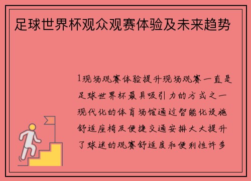 足球世界杯观众观赛体验及未来趋势